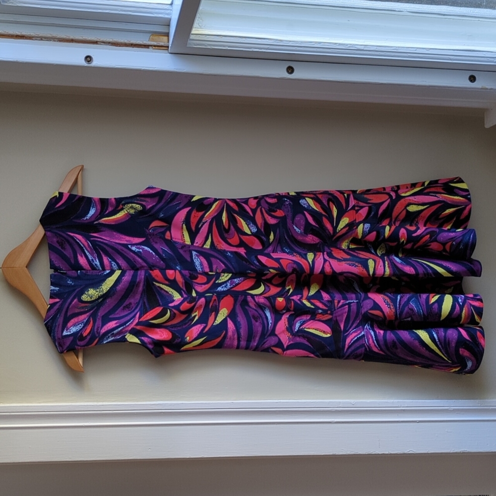 Donna Paintbrush Strokes Colorful Dress Size 2 Gem